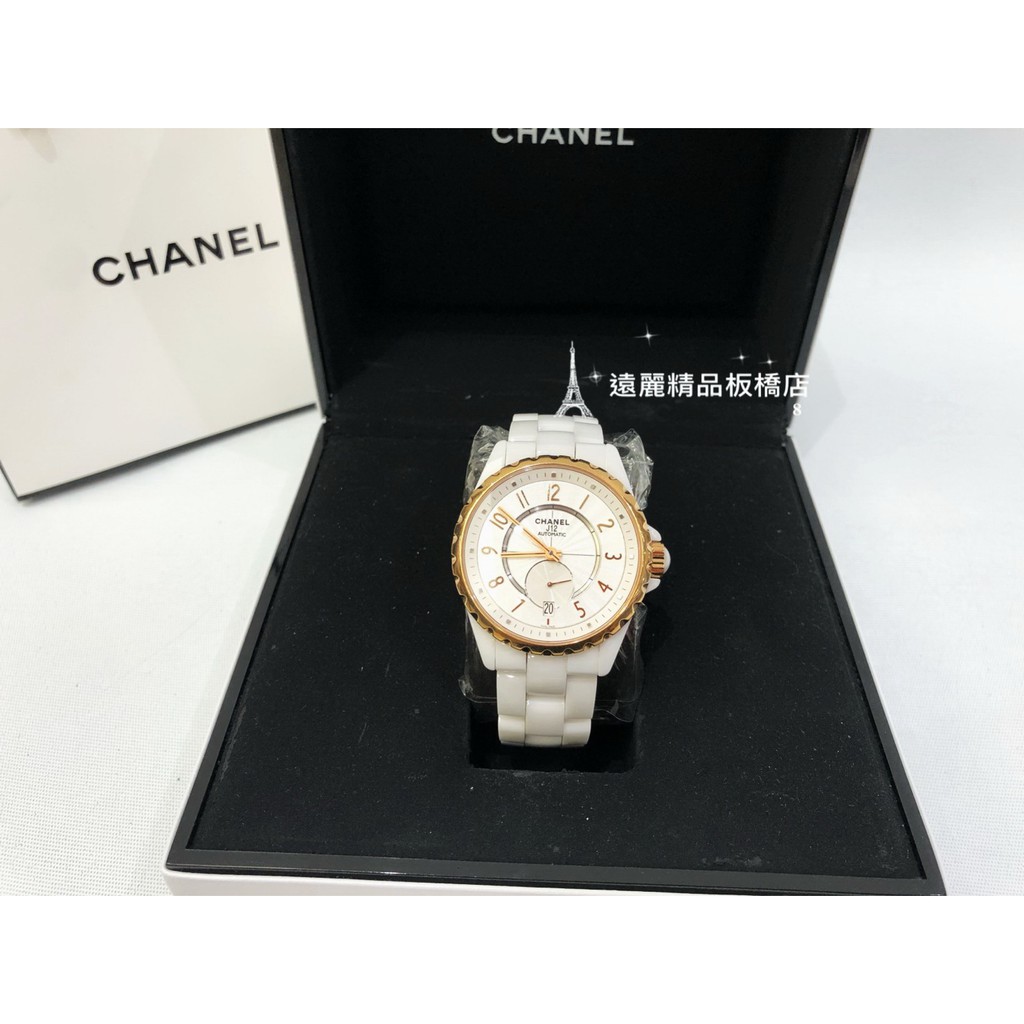 遠麗精品(板橋店)s0468 Chanel 18k 玫瑰金 白陶瓷 J12 機械錶 36.5mm