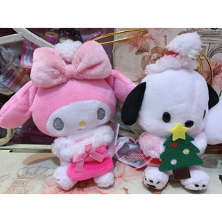 ♥小玫瑰日本精品♥美樂蒂 大耳狗組合聖誕吊飾 絨毛玩偶2入組08430205