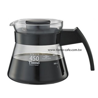 **愛洛奇**Tiamo 玻璃咖啡壺450cc 弧型把手(黑色) 透過SGS檢測