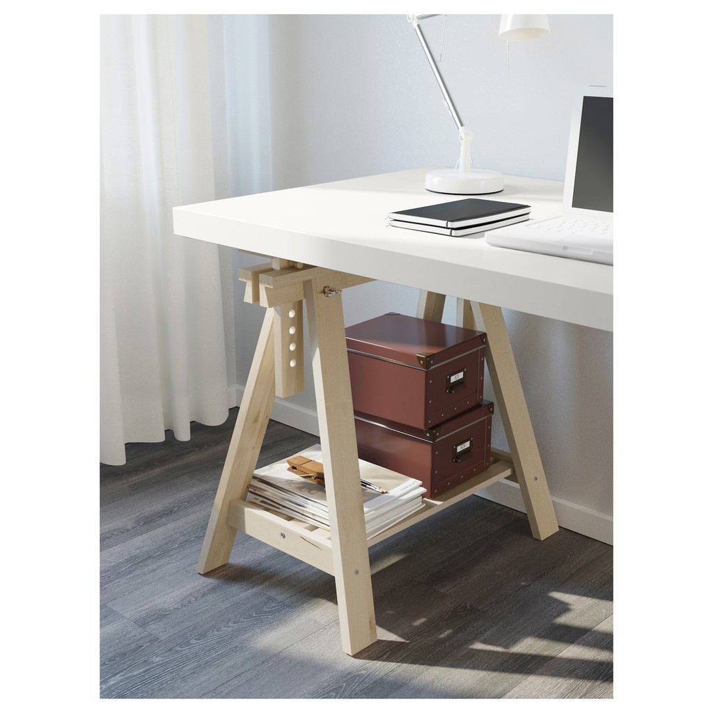 絕版款/北歐工業LOFT經典IKEA宜家FINNVARD腳架/可搭配層板成工作桌/樺木/二手八成新/二件一組特$1880