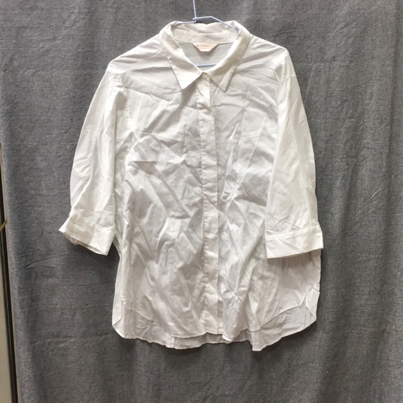 徐明美 白色 八分袖 襯衫 XL