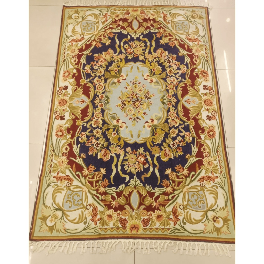 噴泉｜印度喀什米爾 純手工羊毛 刺繡編織地毯 華麗宮廷風格掛毯 波斯地毯