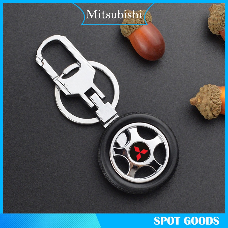MITSUBISHI 三菱汽車標誌鑰匙扣輪胎車輪鑰匙圈汽車造型金屬鑰匙圈