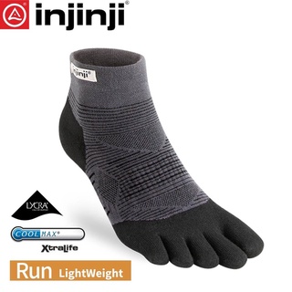 【INJINJI 美國 RUN 輕量吸排五趾短襪《黑色》】0295/五指襪/專業排汗襪/登山健行襪/休閒襪