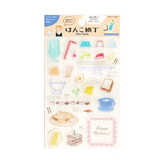 【莫莫日貨】日本原裝進口 World craft 水晶印章 透明印章 圖案組 手帳印章 - 吃茶店 CS-016