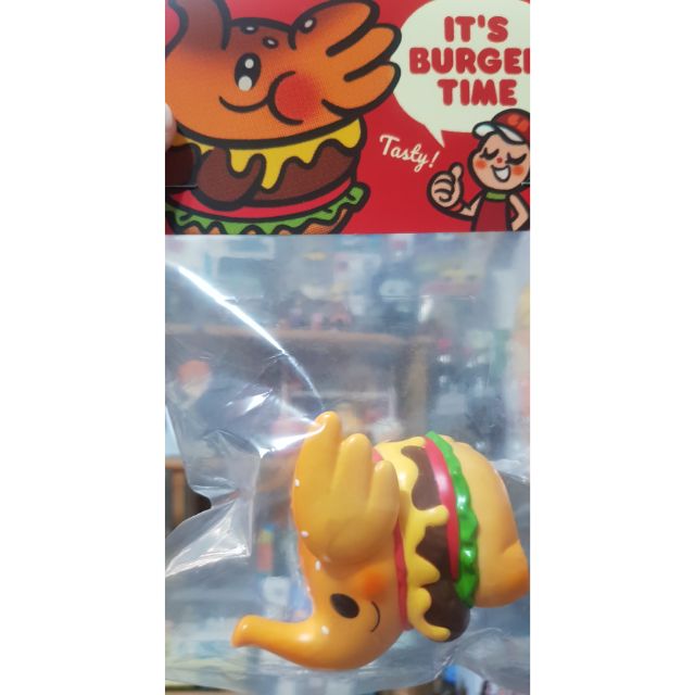UNBOX原色elfie mini burger漢堡大象（軟膠公仔）
