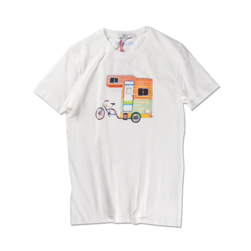 法國OLOW TRICYCLE Off White旅行三輪車圓領短袖T-Shirt白色
