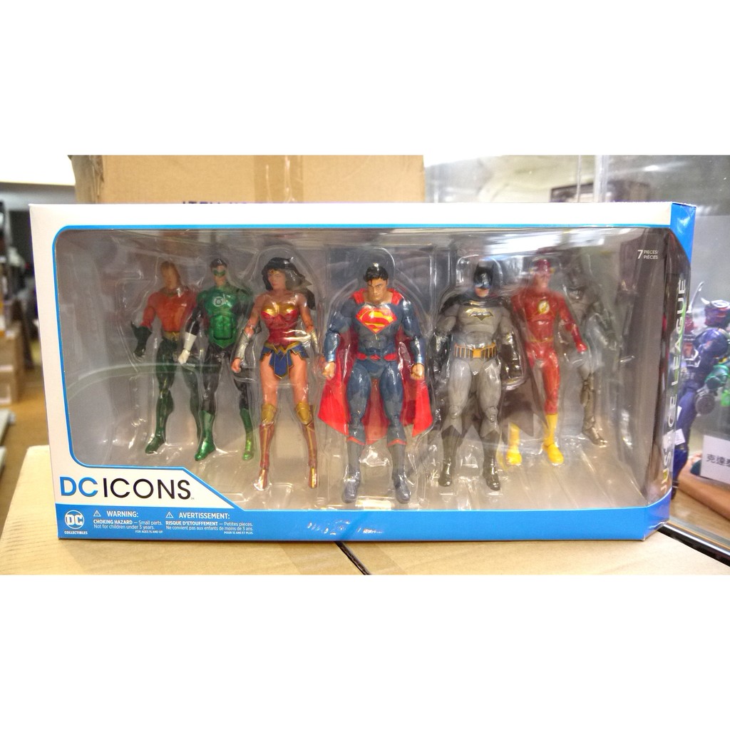 {玩具路邊攤} DC Icons 6吋 七人包 閃電俠 蝙蝠俠 超人 神力女 綠燈俠 海王子 Cyborg