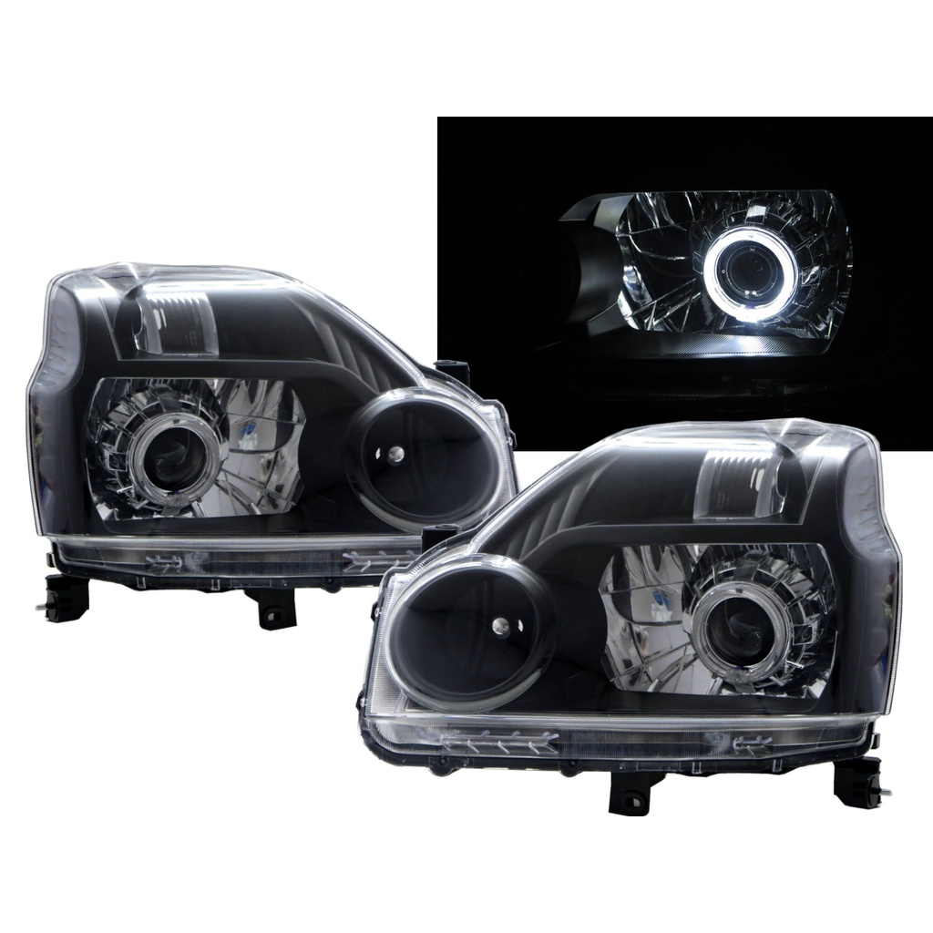 卡嗶車燈 適用 NISSAN 日產 X-Trail 2007-2010 五門車 光導LED天使眼光圈魚眼 大燈