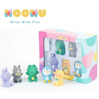【樂森藥局】Moomu 千千動物指偶積木公仔5入(附贈平裝故事書) 軟積木