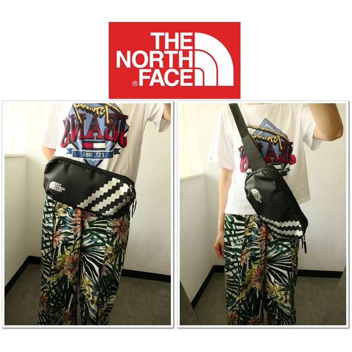 THE NORTH FACE (TNF) 黑色防水尼龍潮流時尚腰包 胸前包