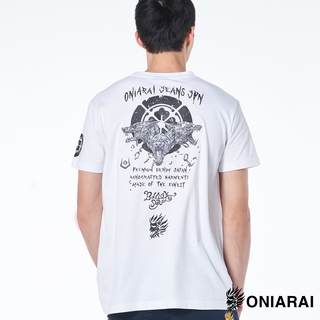 BLUE WAY 鬼洗 ONIARAI-黑帝斯地獄三頭犬 圓領純棉短TEE(白)/0207