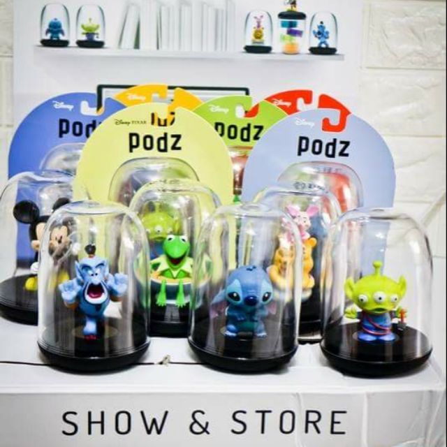 Disney Podz 全新現貨 6種一套 公仔玻璃擺件 三眼仔 米奇 維尼 阿拉丁 迪士尼 食物文具 收納瓶 儲存罐