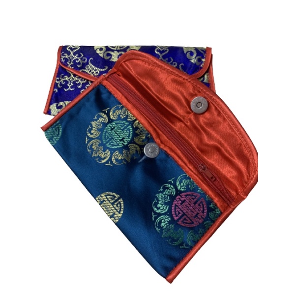 中國風 復古 貴族 少奶奶風 刺繡設計 金線繡花 布面零錢包 長夾包 皮夾