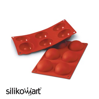 伴桌｜Silikomart 6連半圓型矽膠模 SF002 / 30.002.00.0060 多連矽膠模 慕斯模 內餡模
