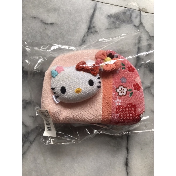 （降價！）全新❤️Hello Kitty 凱蒂貓 日本帶回 和風櫻花布編織 小化妝包 小物收納包