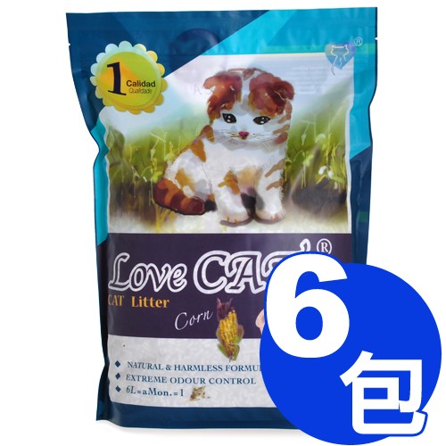 【寵物王國】新寵愛-玉米環保豆腐貓砂6L x6包組【宅配免運】