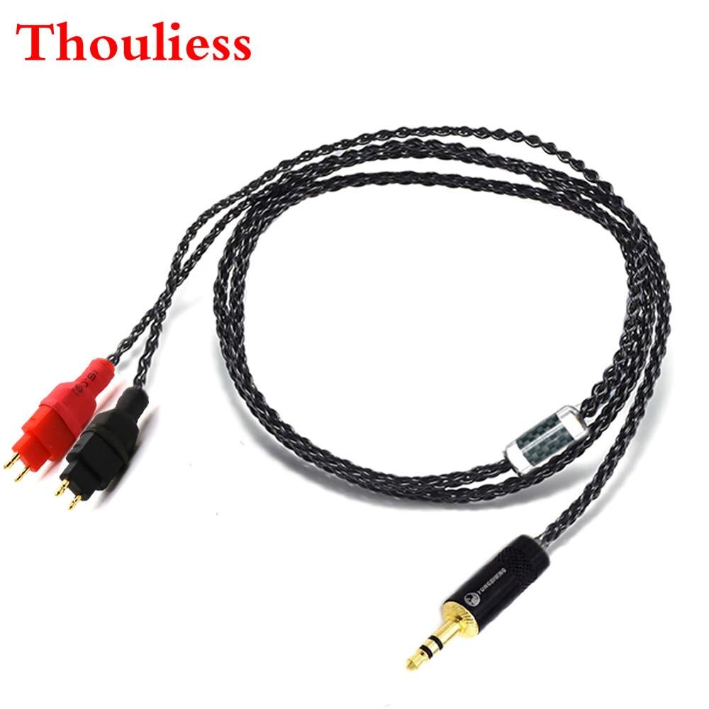 Thouliess HIFI 黑色鍍銀耳機升級線適用於 HD600 HD650 HD525 HD545 HD565 HD