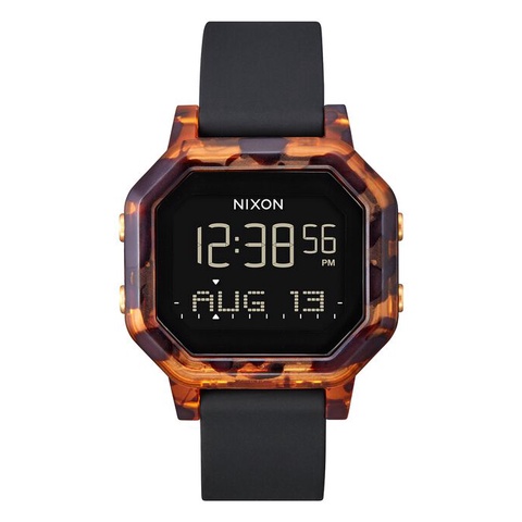 【柏儷鐘錶】NIXON SIREN 方形電子錶 可調式米蘭帶 琥珀 玳瑁 A1210-646