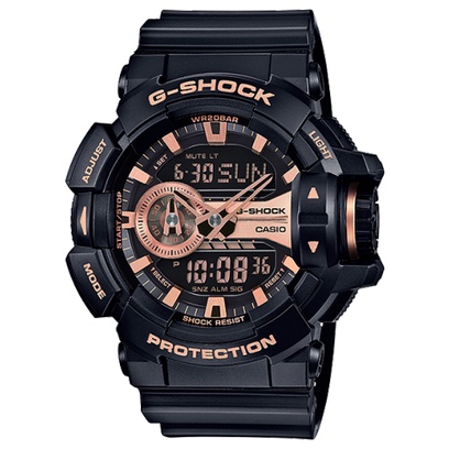 【高雄時光鐘錶公司】CASIO 卡西歐 GA-400GB-1A4DR G-SHOCK 街頭搖滾金屬風多層次雙顯運動錶