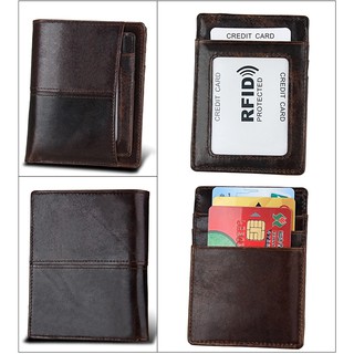 《背包》皮夾 皮革短夾 簡約時尚皮夾 可分離式小夾 可當證件套 防盜RFID安全設計優質皮革錢包(深咖啡色)