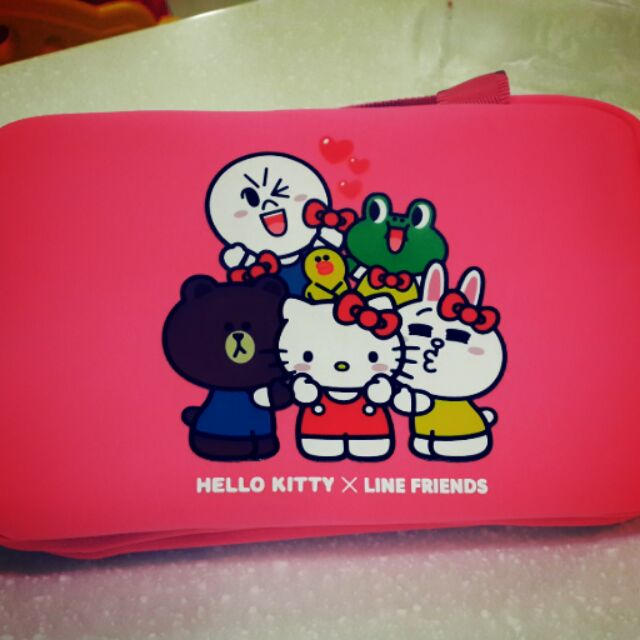 Hello Kitty × Line Friends 保持冷靜袋  保溫袋 保冰袋 粉紅 桃紅