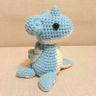 手作pokemon寶可夢神奇寶貝毛線娃娃鑰匙圈＿乘龍