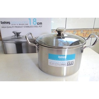 Dashiang #304不鏽鋼雙耳湯鍋(18cm) 適用瓦斯爐、電磁爐..等 臺灣製