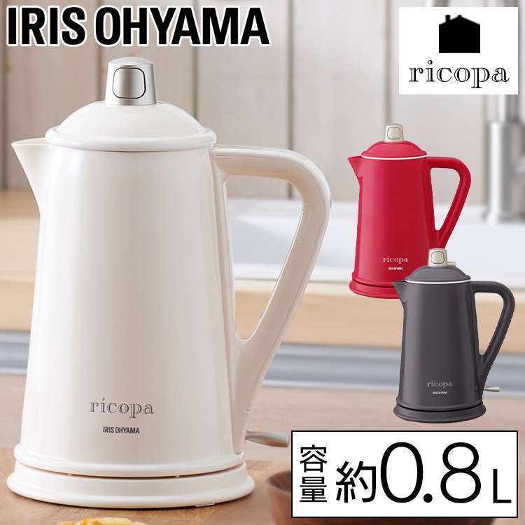 日本直送-IRIS OHYAMA RICOPA  電熱水壺電水壺水壺可愛時尚 IKE-R800