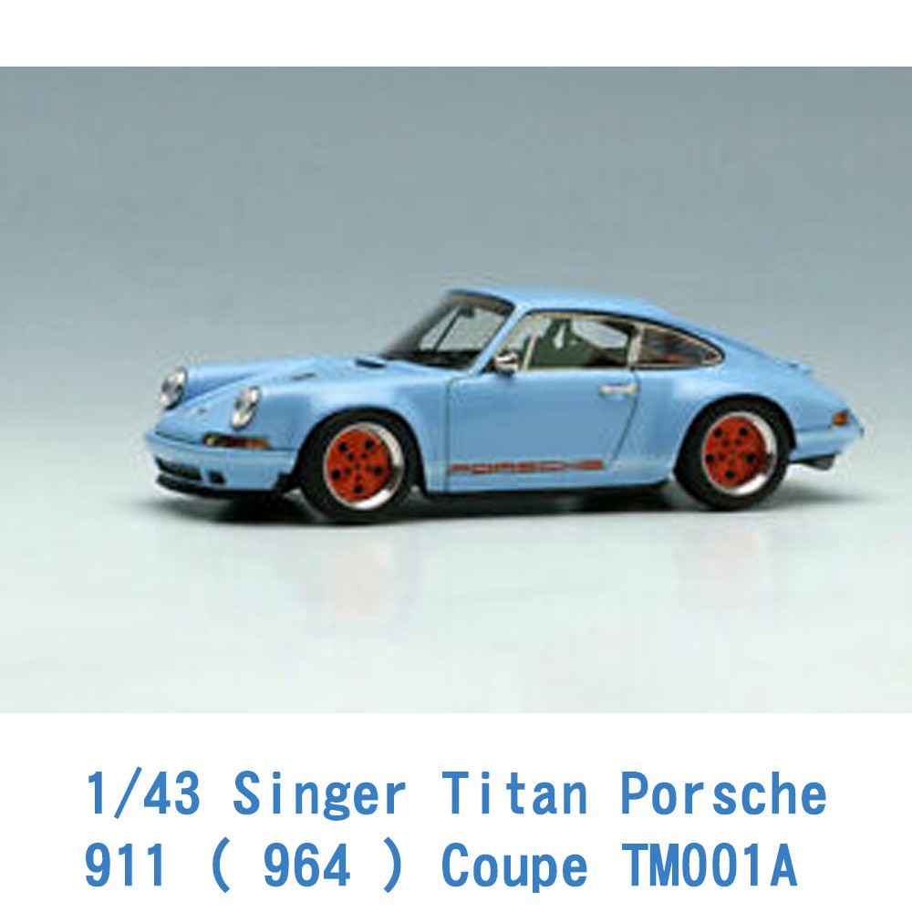 Make Up 1/64 模型車 Porsche 911 ( 964 ) Coupe TM001A 海藍色