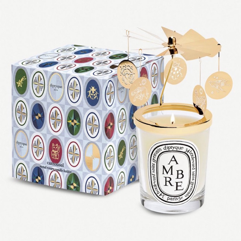 Diptyque 2019 聖誕限定販售 花花世界金色旋轉蠟燭燭罩（不含蠟燭）適用同品牌190g蠟燭