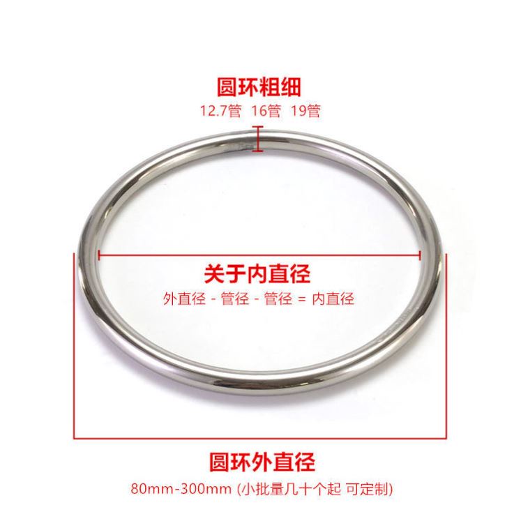 ☄️鋼圈環☄️現貨 不鏽鋼圈環無縫304不鏽鋼空心環80-280mm圓環圓圈欄杆圍欄裝飾環