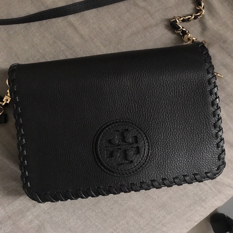 （保留中）二手少用 美國🇺🇸tory burch tb編織側背包 黑