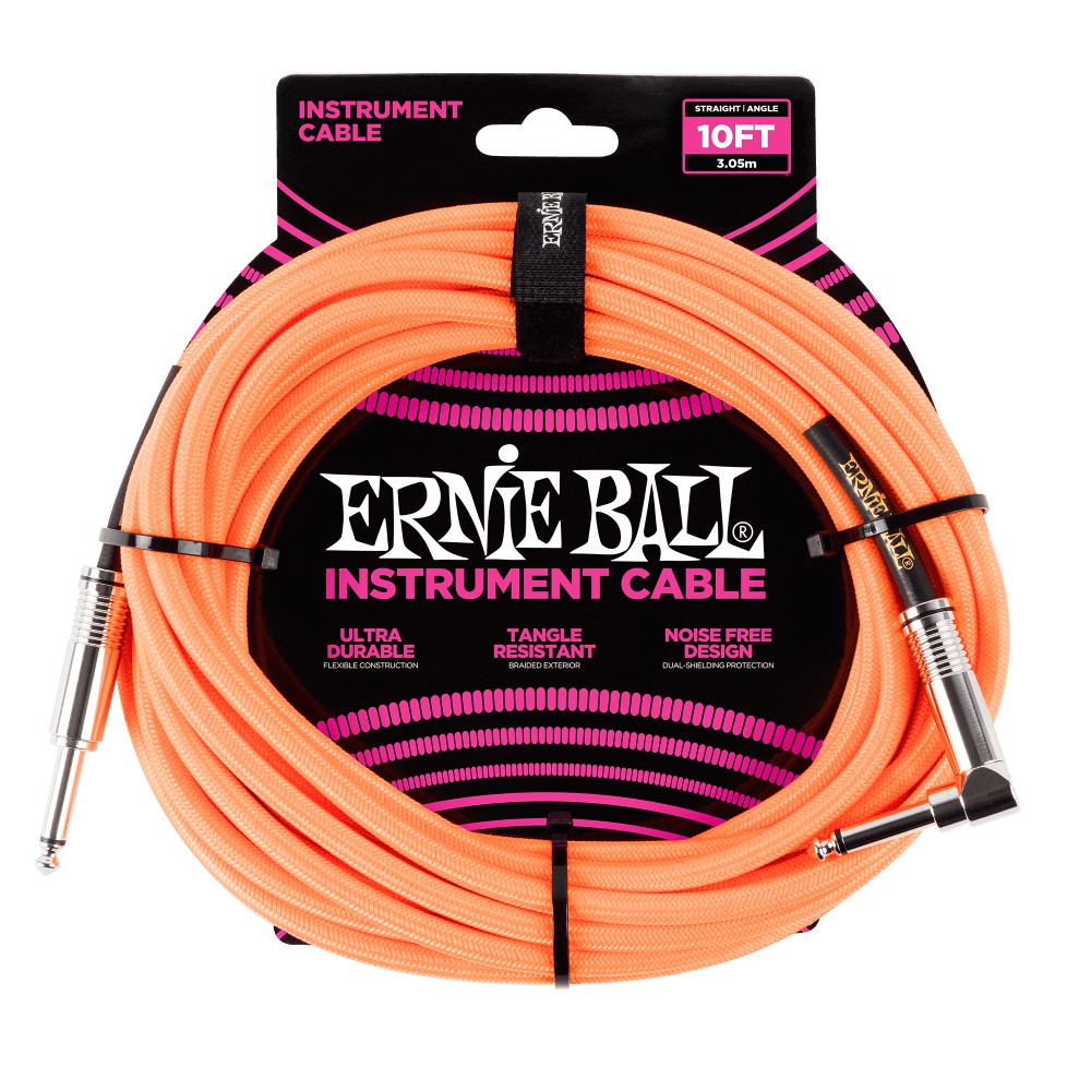 萊可樂器 Ernie Ball 導線 Braided Cable 6079 10呎 螢光橙 樂器導線 Ernieball