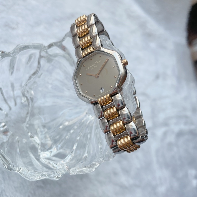 日本二手正品迪奧Dior半金八角古董錶 Dior錶 Dior手錶 Dior古董錶 Dior配件 精品手錶 vintage