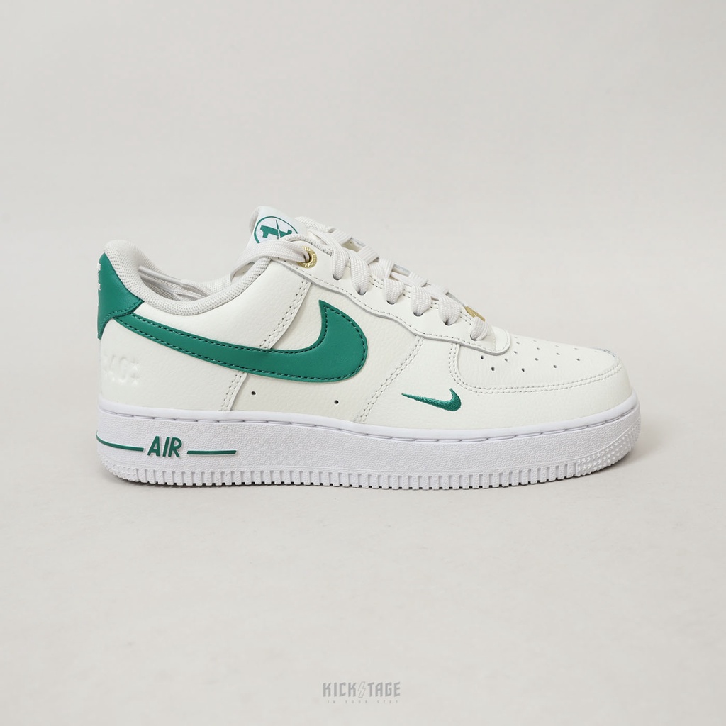 NIKE W AIR FORCE 1 白奶油綠 金扣 40週年 芒星 復古 休閒鞋 AF1 女鞋【DQ7582-101】