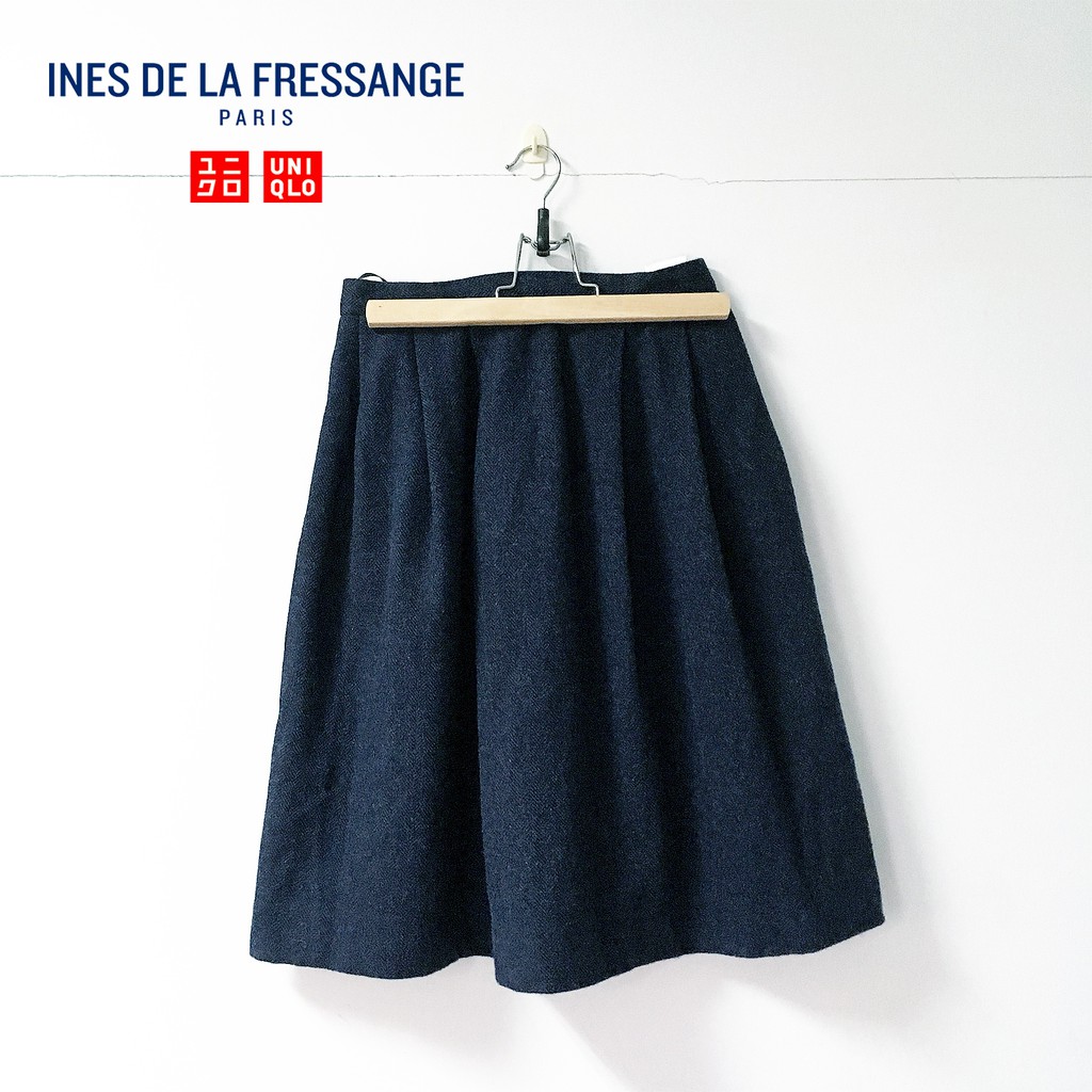 Uniqlo INES DE LA FRESSANGE 羊毛混紡 裙 A字裙 設計師聯名款