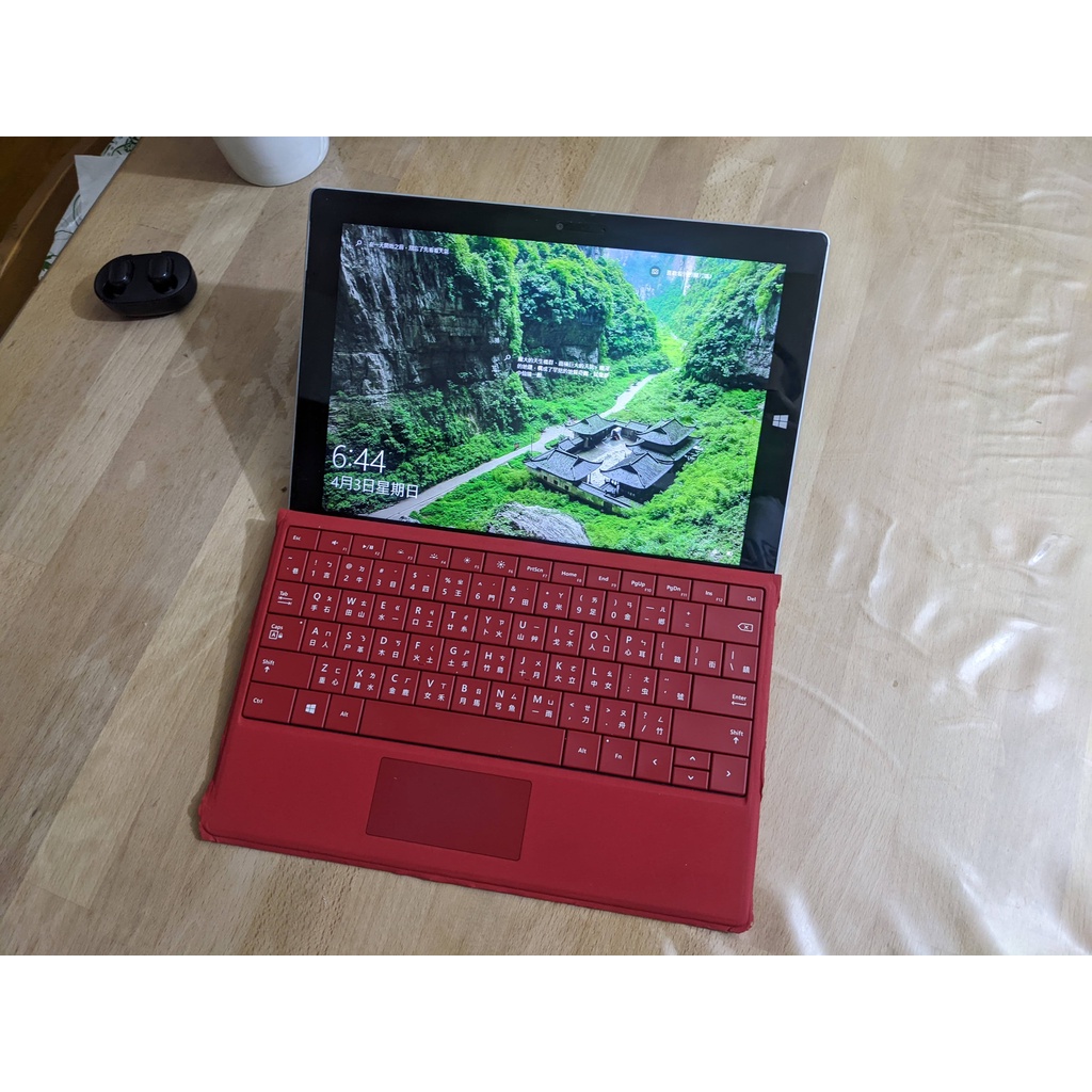 微軟Surface 3 4+64G微軟二合一 10.8寸平板電腦 (含紅色鍵盤+多功能擴充座)