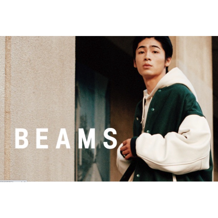 BEAMS  21AW 棒球外套 牛皮拼接 羊毛混紡 綠色