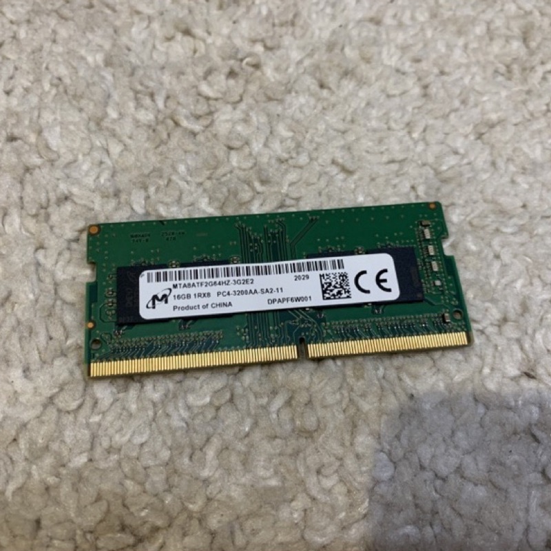 [二手良品] Micron 美光 DDR4-3200 16GB 筆記型電腦記憶體