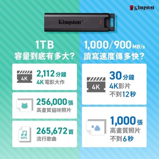 金士頓 DataTraveler Max USB 3.2 Gen 2 256G 512G 1TB TYPE-C 隨身碟