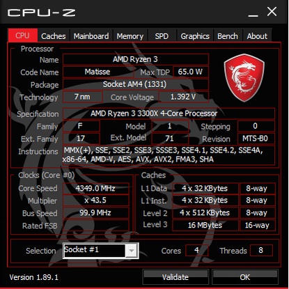 Ryzen R3 3300x 4C8T Am4 Cpu