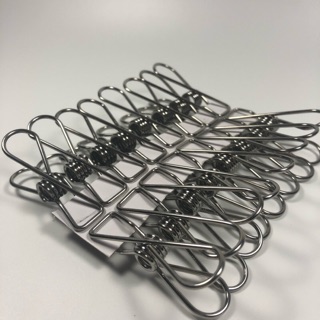 ［現貨］12入不鏽鋼通用夾/強力夾/曬衣夾