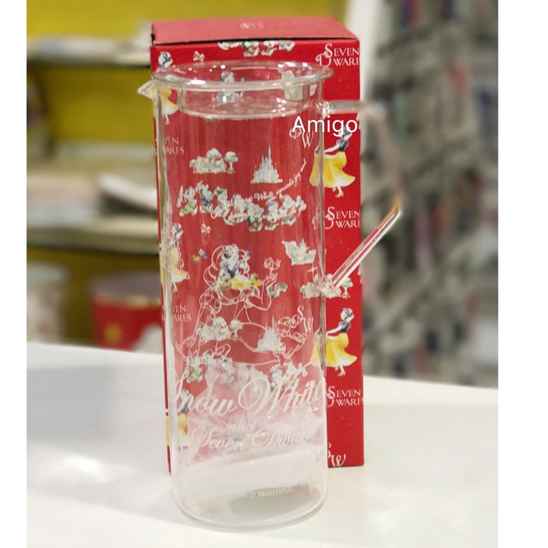 日本 東京迪士尼樂園 Afternoon Tea 白雪公主 Snow White 耐熱玻璃瓶 水瓶 水壺 附瓶蓋