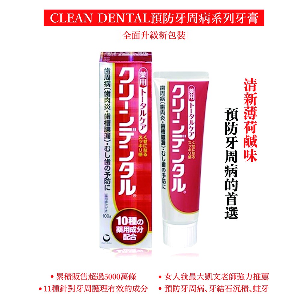 THEBABYSHOP-現貨日本Clean Dental小紅管全方位藥用牙膏-(全新包裝再升級)