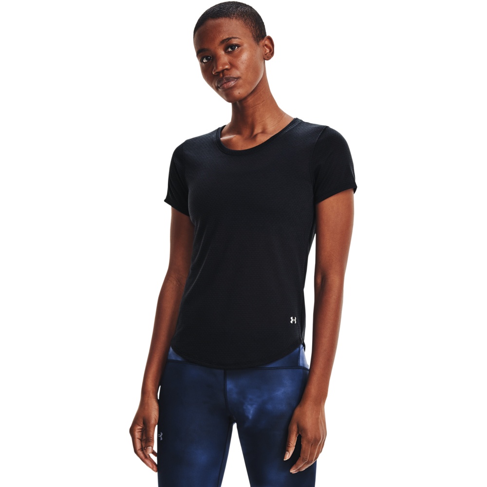[麥修斯]UA Streaker 短袖 上衣 T恤 透氣質材 聚酯纖維 運動 美規 女款 1361371-001