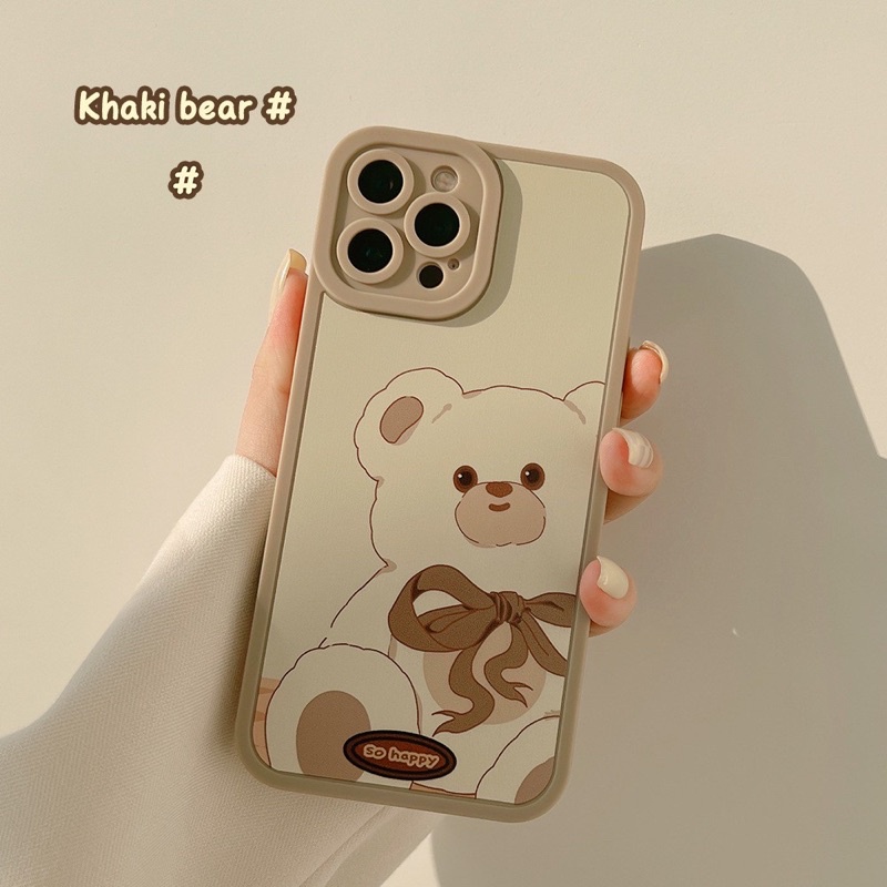 『柒の生活小物』iPhone X XS XSMAX Xr 11 12 13全系列可愛小熊磨砂手機殼