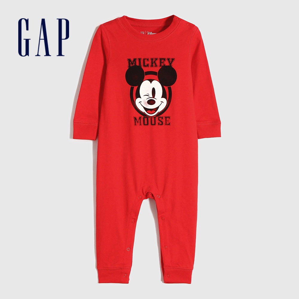 Gap 嬰兒裝 Gap x Disney迪士尼聯名 活力長袖包屁衣-紅色(651972)