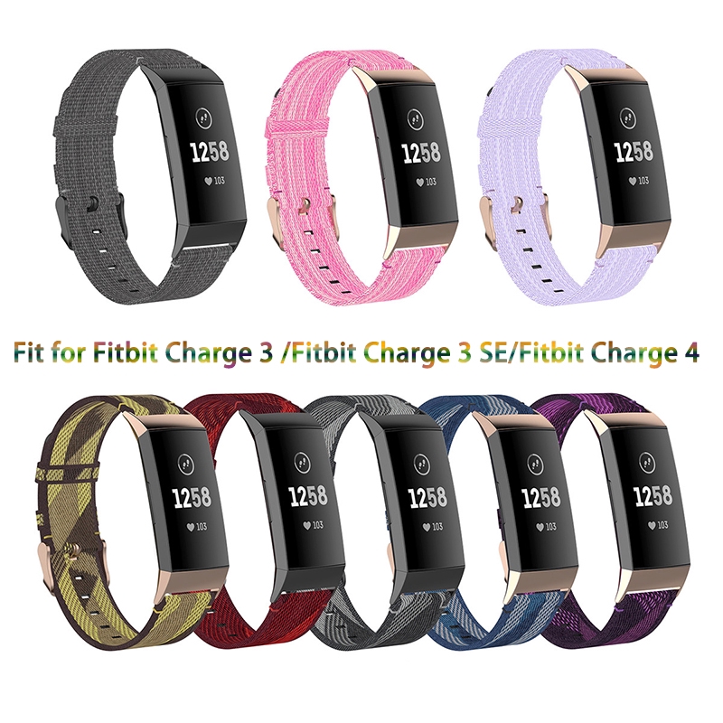 適用於Fitbit Charge 3 / Fitbit Charge 4尼龍牛仔布錶帶