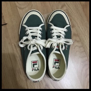 ［二手］FILA 墨綠色 帆布鞋 休閒鞋 韓系 少女 韓國